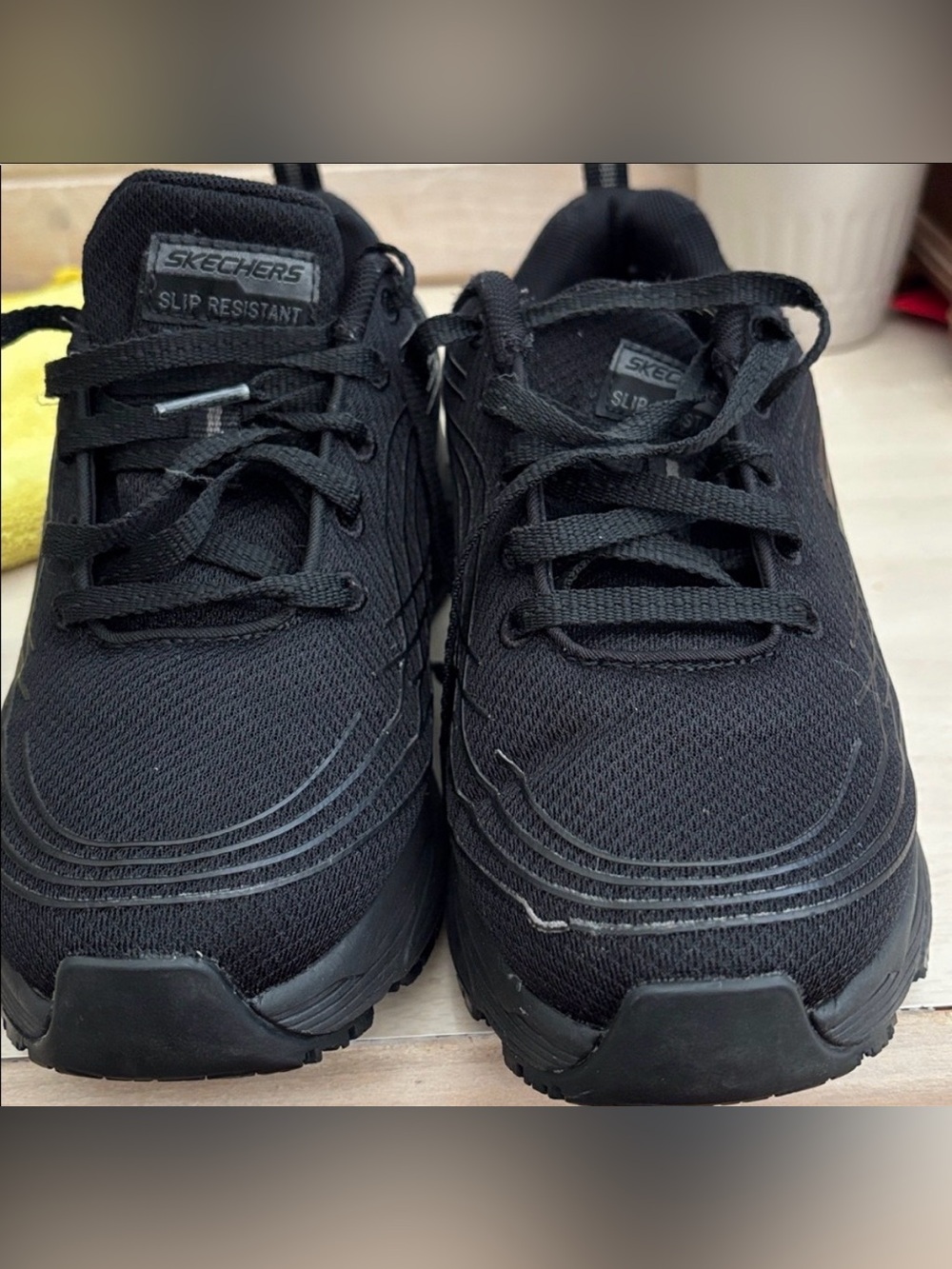 Skechers Black Air-Cooled Memory Foam, Ultra ago Work, Wide Fit